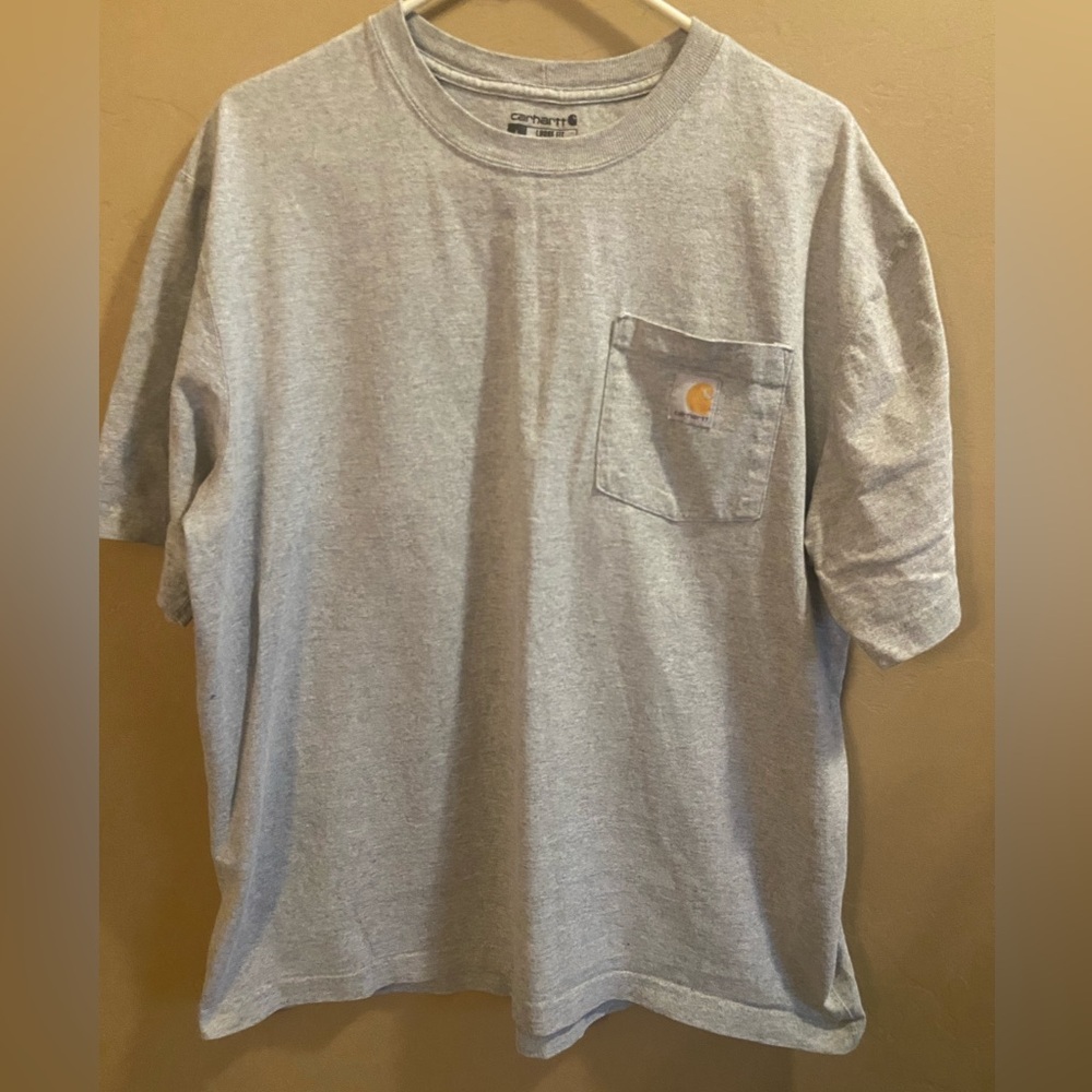 Carhartt Thick cotton Tshirt with pocket gray size Large